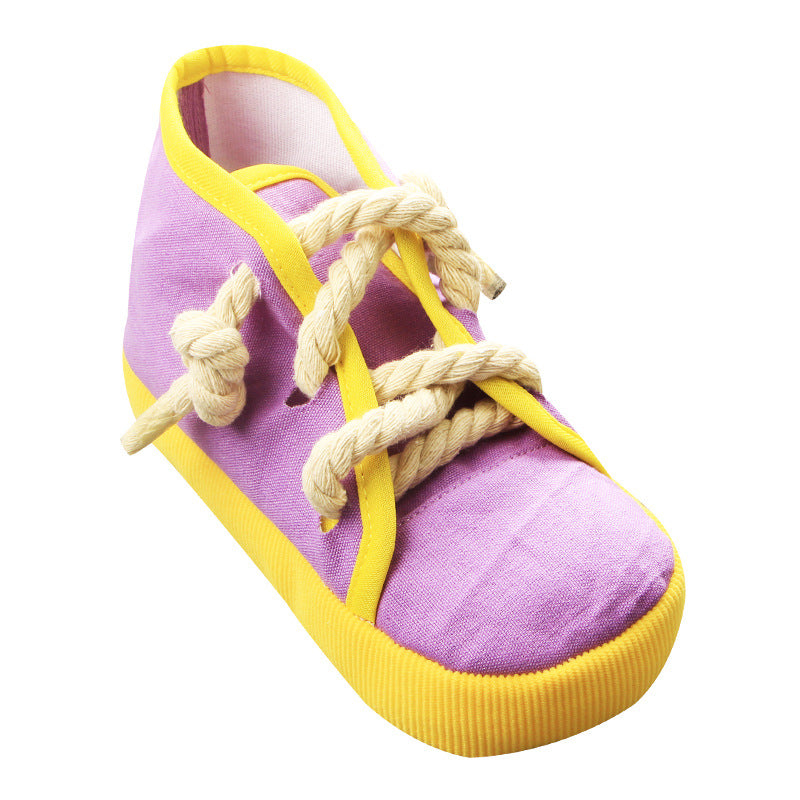 KFX-0940605 Pet Simulation Sounding Toy - Colorful Cloth Canvas Shoes for Interactive Play