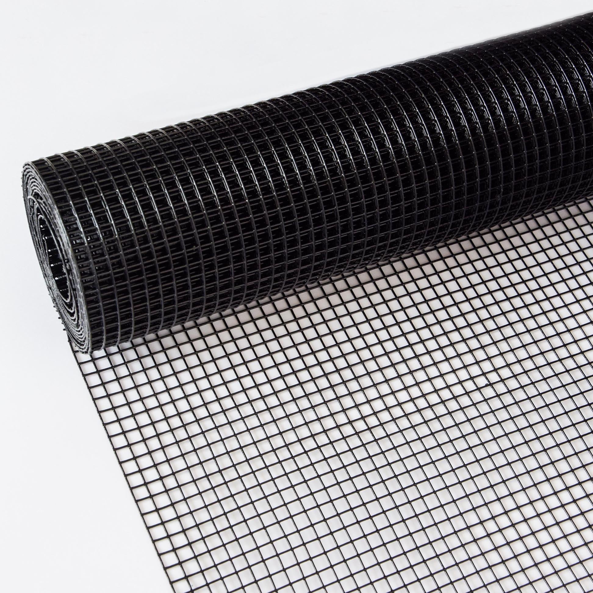 KFX-0941373 24 Inch x 50 Ft Black Vinyl Coated Hardware Cloth - 21 Gauge Metal Fencing for Poultry, Garden & Home Use