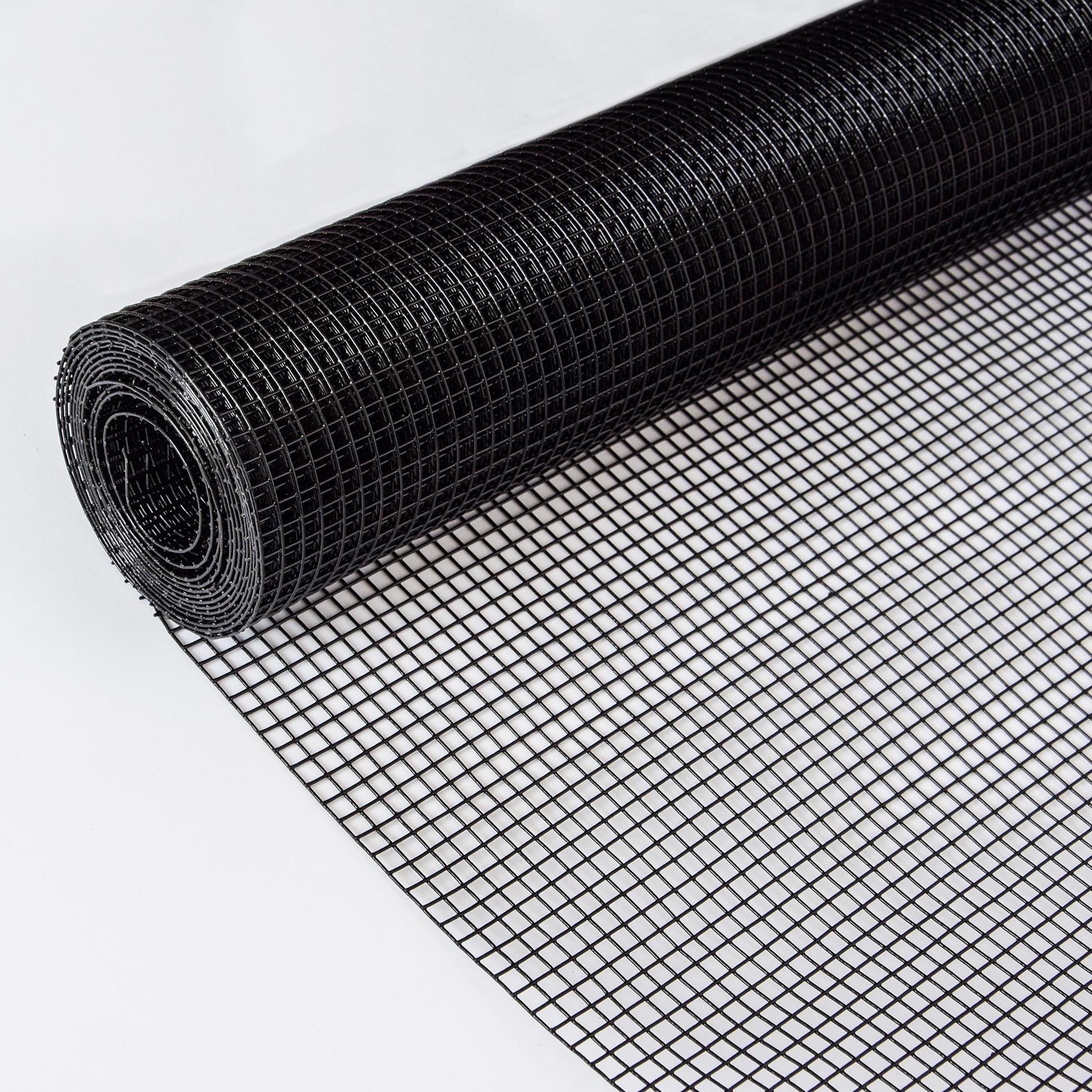 KFX-0941373 24 Inch x 50 Ft Black Vinyl Coated Hardware Cloth - 21 Gauge Metal Fencing for Poultry, Garden & Home Use