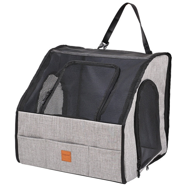 KFX-0943421 Portable Waterproof Pet Cage with Adjustable Car Seat Belt and Durable Dog Mat