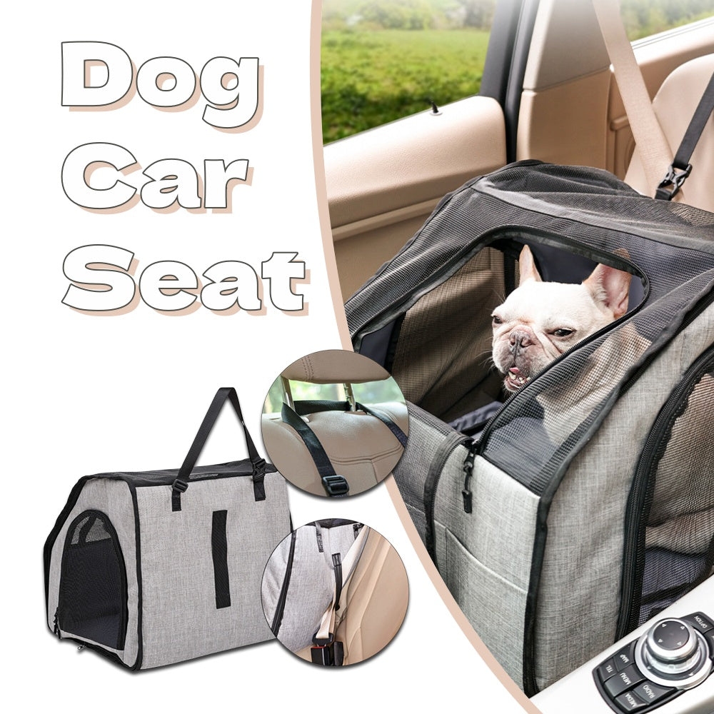 KFX-0943421 Portable Waterproof Pet Cage with Adjustable Car Seat Belt and Durable Dog Mat