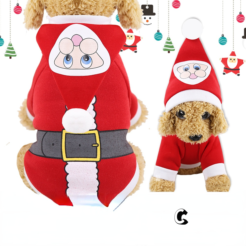 KFX-0944189 Santa Outfit for Pets - Comfortable Cotton Clothes for Christmas Celebrations