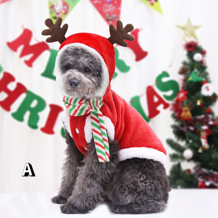 KFX-0944189 Santa Outfit for Pets - Comfortable Cotton Clothes for Christmas Celebrations