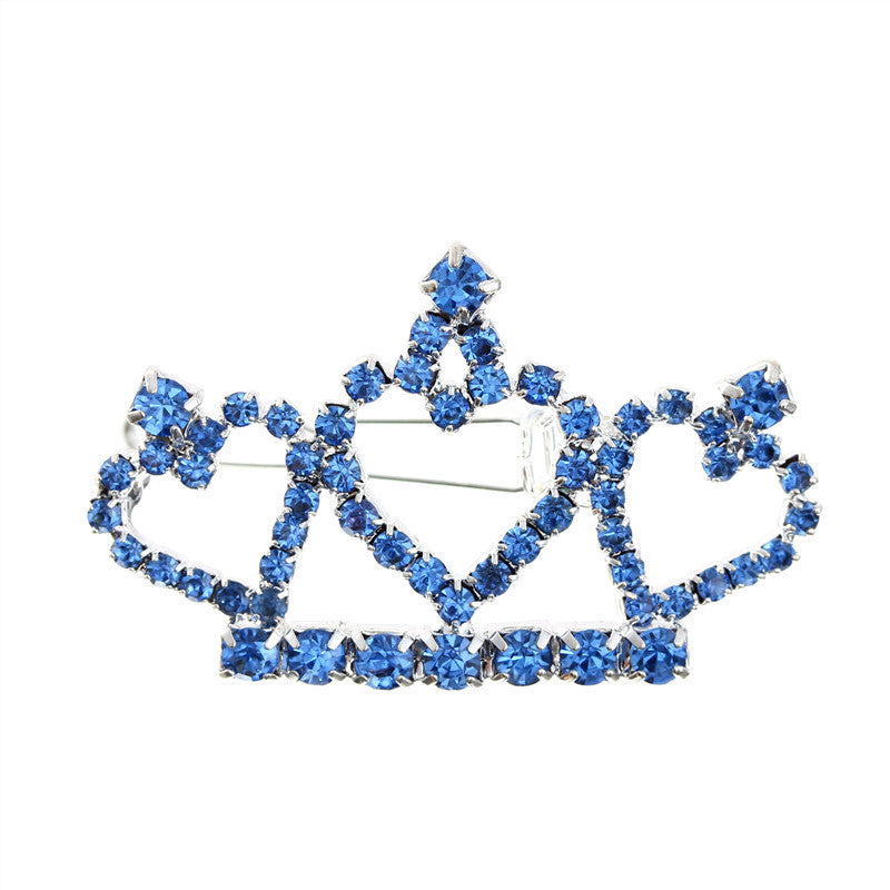 KFX-0944573 Rhinestone Crown Headdress for Pets - Available in White, Pink, and Blue