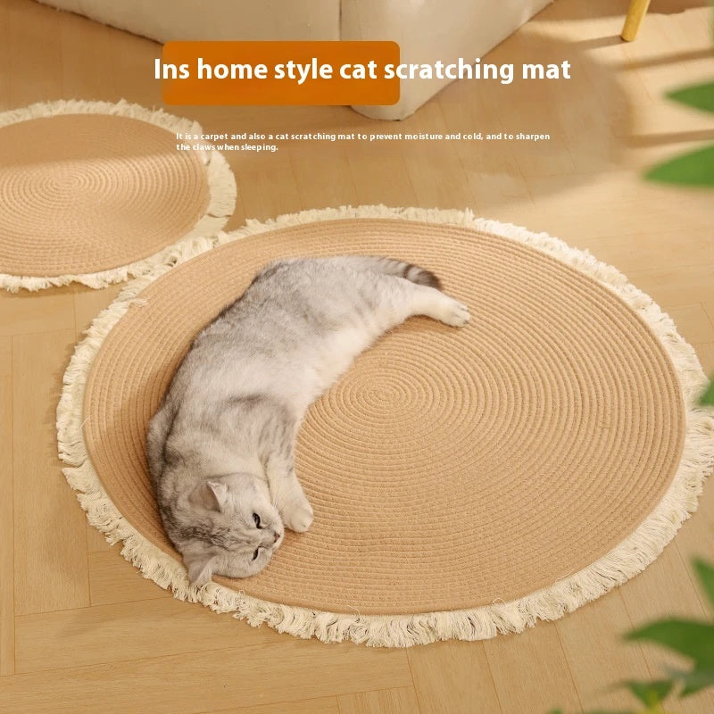KFX-0945725 Wear-Resistant Scratch-Resistant Integrated Cat Nest with Cotton Mattress and Natural Papyrus Padding