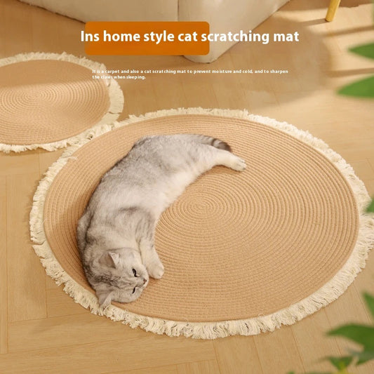 KFX-0945725 Wear-Resistant Scratch-Resistant Integrated Cat Nest with Cotton Mattress and Natural Papyrus Padding