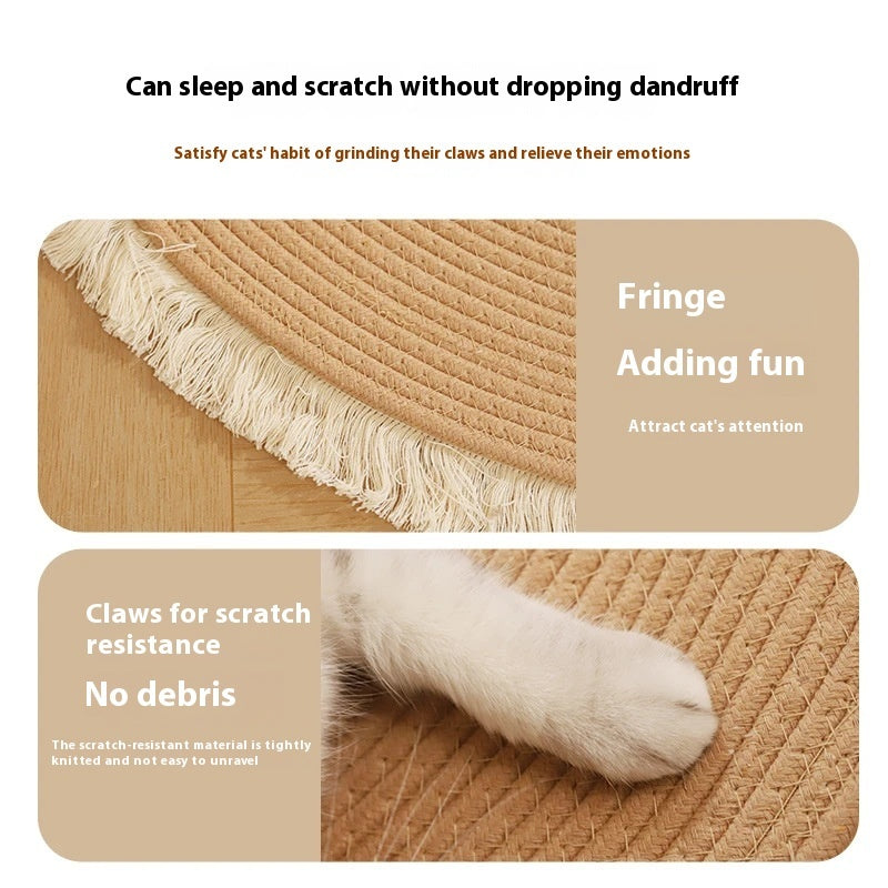 KFX-0945725 Wear-Resistant Scratch-Resistant Integrated Cat Nest with Cotton Mattress and Natural Papyrus Padding