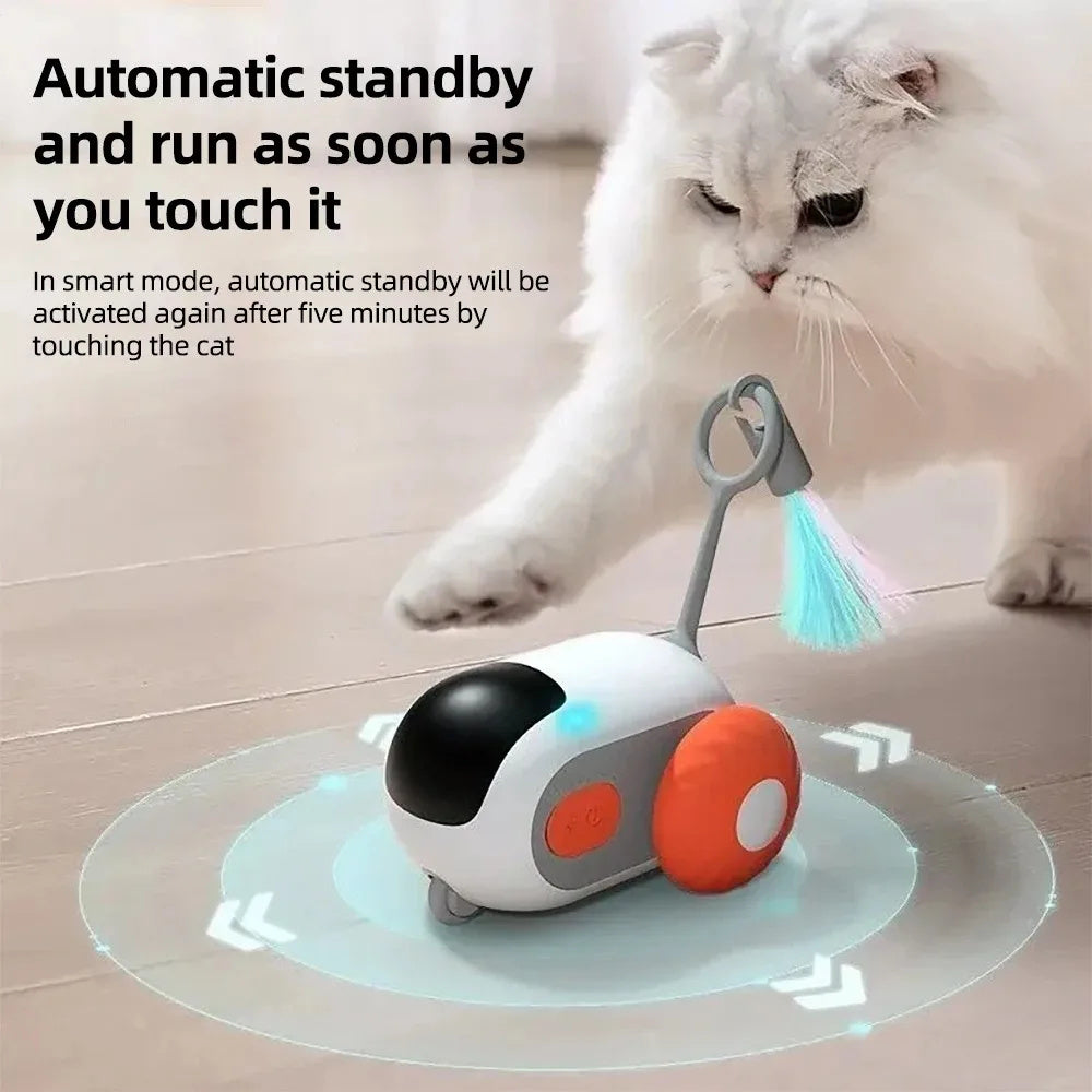 KFX-0947005 Automatic Moving Remote Controlled Toy Car for Cats and Dogs with Obstacle Avoidance and USB Charging
