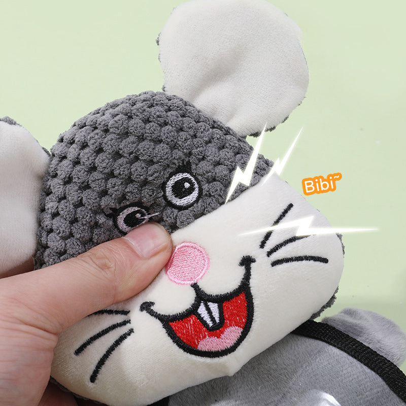 KFX-0947133 Interactive Plush Talking Mouse Toy for Dogs - Ideal for Teddy and Golden Retrievers