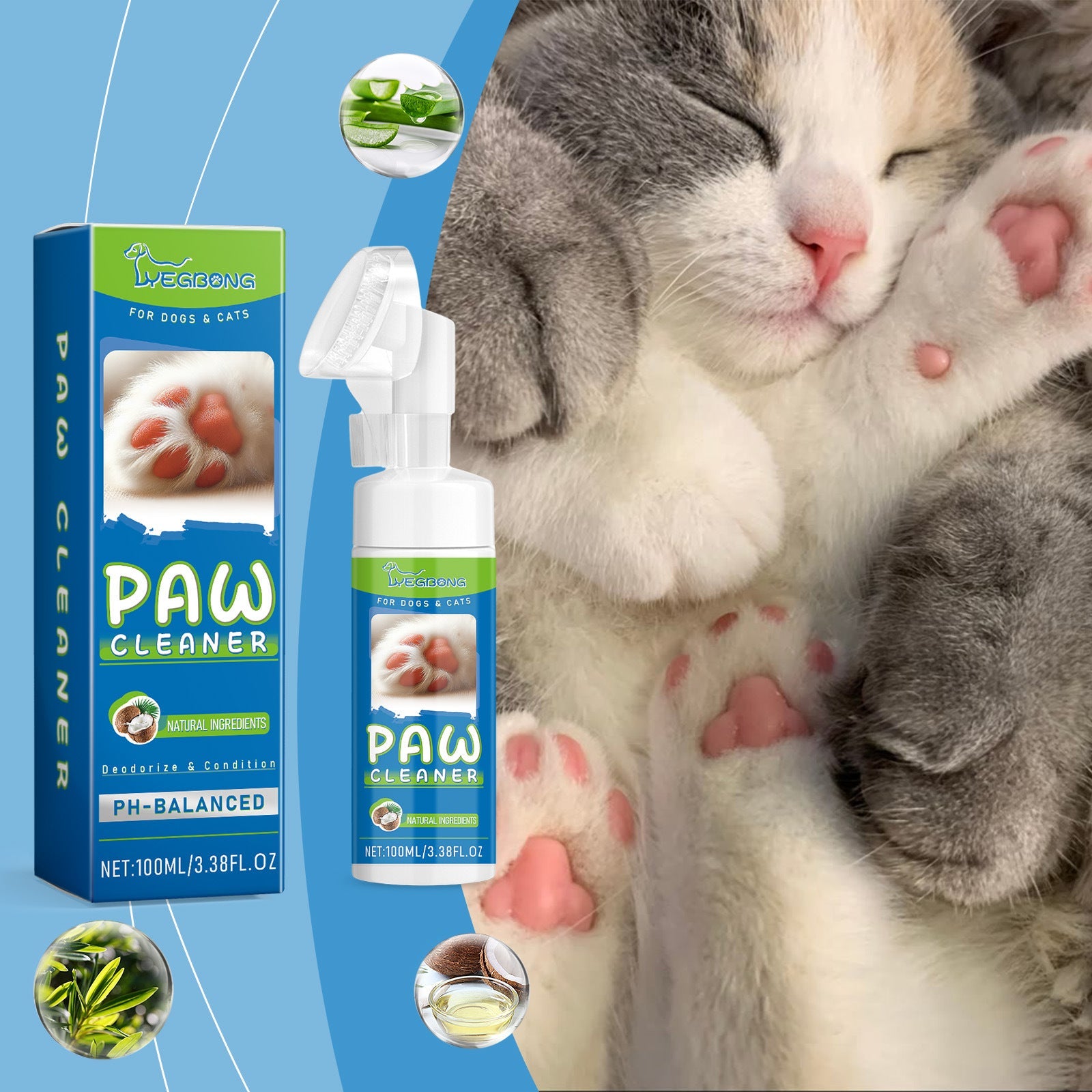 KFX-0947389 Pet Foot Cleaner Foam for Easy Paw and Foot Care - 100ml