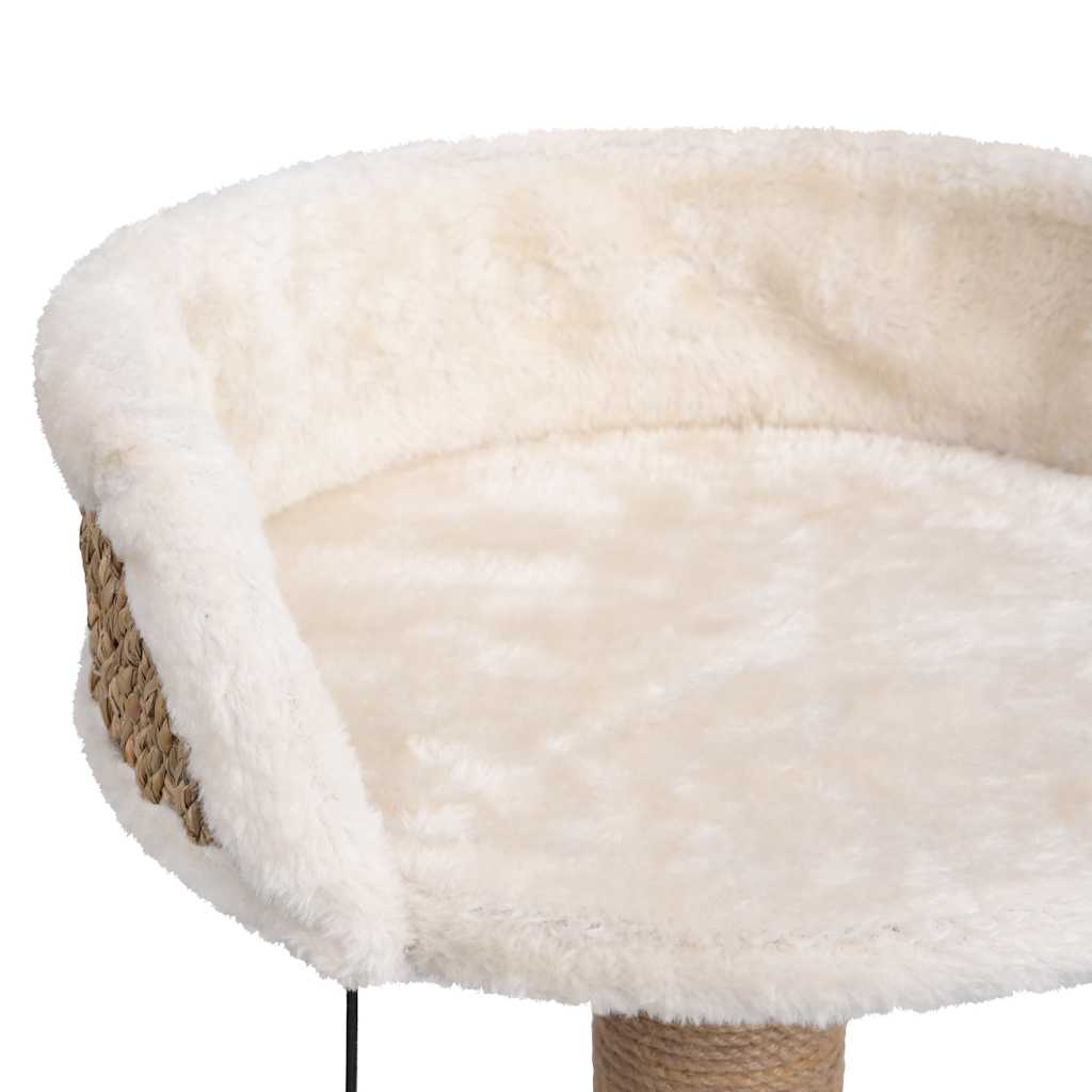 KFX-0948797 Cozy Cat Tree with Seagrass Scratching Post and Hanging Toy, 49 cm Height