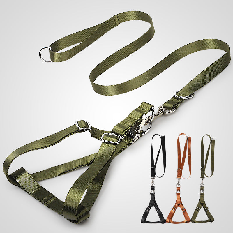 KFX-0949309 Adjustable Polyester Dog Leash with Golden Wool Edge for Large Breeds