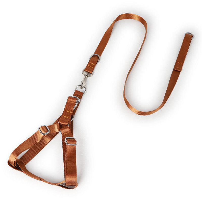 KFX-0949309 Adjustable Polyester Dog Leash with Golden Wool Edge for Large Breeds
