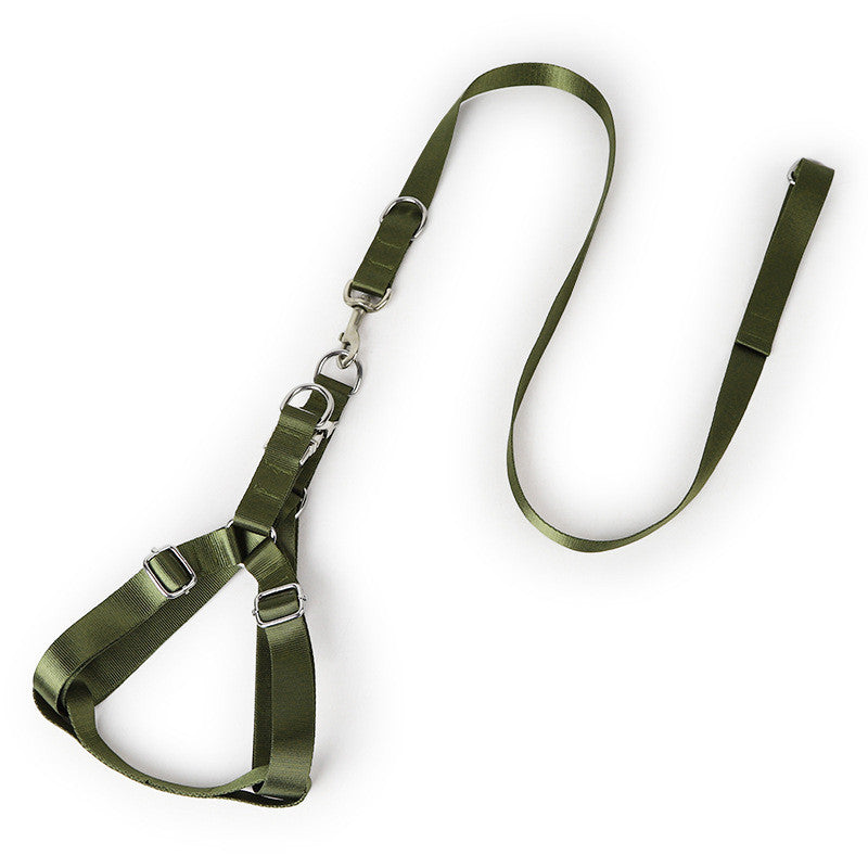 KFX-0949309 Adjustable Polyester Dog Leash with Golden Wool Edge for Large Breeds