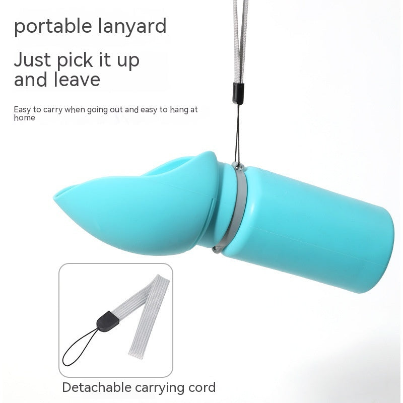 KFX-0951357 Portable Folding Pet Water Bottle | BPA-Free Silicone Drinking Dispenser for Dogs and Cats - 550ml