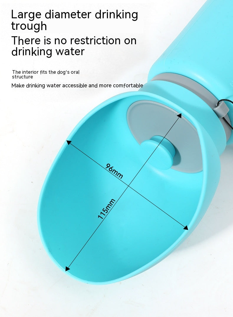 KFX-0951357 Portable Folding Pet Water Bottle | BPA-Free Silicone Drinking Dispenser for Dogs and Cats - 550ml