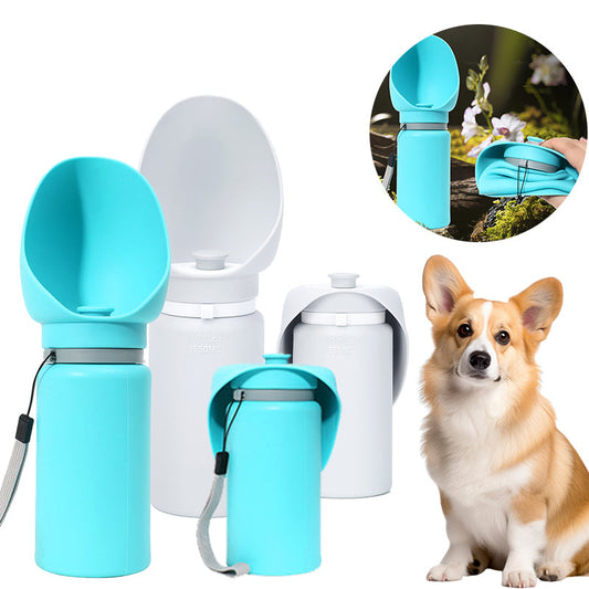 KFX-0951357 Portable Folding Pet Water Bottle | BPA-Free Silicone Drinking Dispenser for Dogs and Cats - 550ml