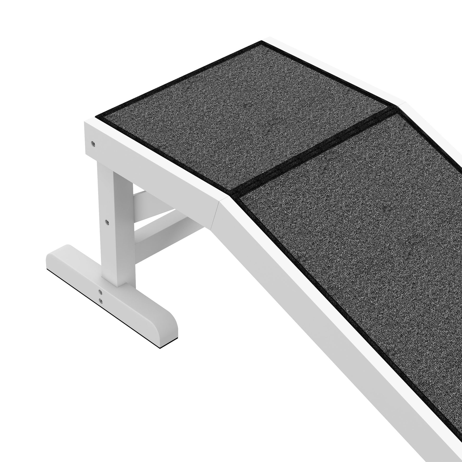 KFX-0956733 49" Non-Slip Pet Ramp for Dogs and Cats, High-Quality Pine Wood with Carpet Surface