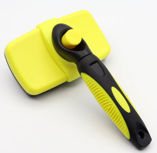 KFX-0956861 Self-Cleaning Telescopic Pet Comb for Dogs and Cats - Stainless Steel Needle Hair Removal Tool