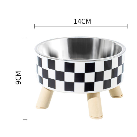 KFX-0957245 Tall Stainless Steel Pet Bowl for Cats and Dogs - Non-Slip Anti-Tumble Design, Large Capacity
