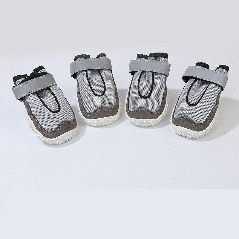 KFX-0957885 Wear-Resistant Breathable Dog Shoes with Reflective Tape and Rubber Outsole