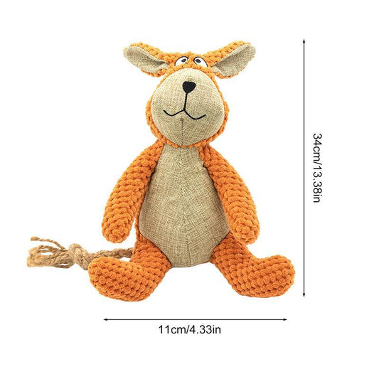 KFX-0958525 Interactive Plush Squeaky Dog Toy for Chewing, Teeth Cleaning, and Anxiety Relief