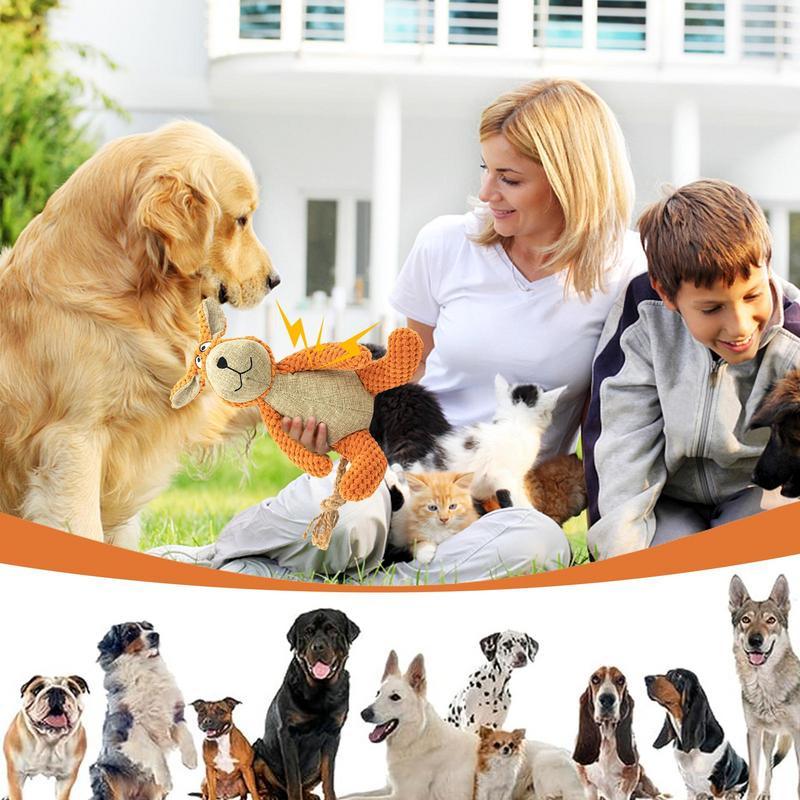 KFX-0958525 Interactive Plush Squeaky Dog Toy for Chewing, Teeth Cleaning, and Anxiety Relief