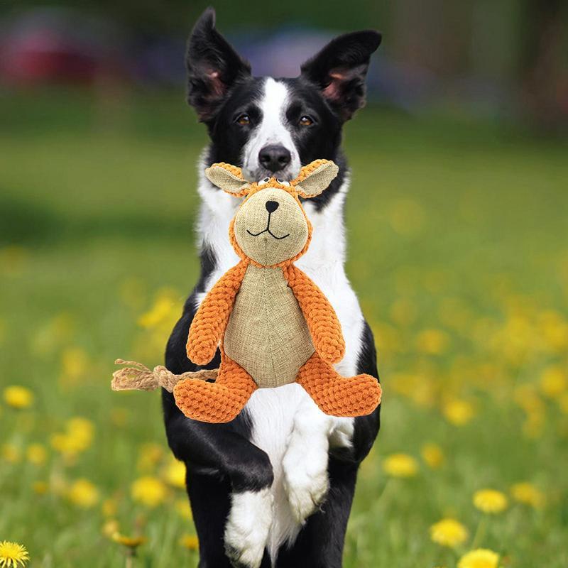 KFX-0958525 Interactive Plush Squeaky Dog Toy for Chewing, Teeth Cleaning, and Anxiety Relief