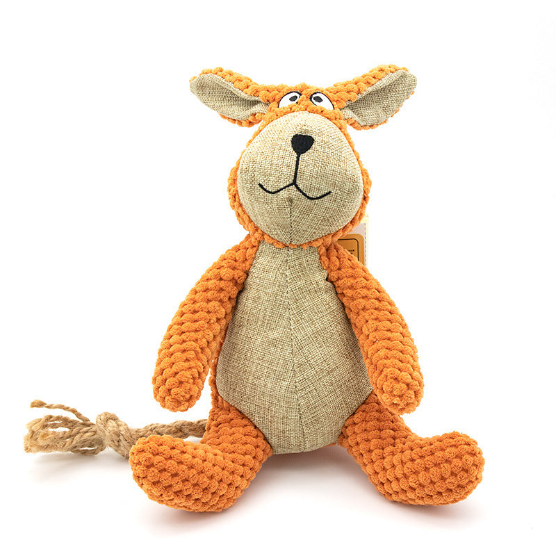 KFX-0958525 Interactive Plush Squeaky Dog Toy for Chewing, Teeth Cleaning, and Anxiety Relief
