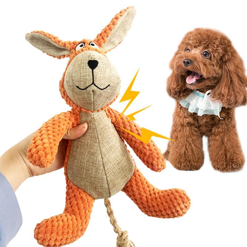 KFX-0958525 Interactive Plush Squeaky Dog Toy for Chewing, Teeth Cleaning, and Anxiety Relief