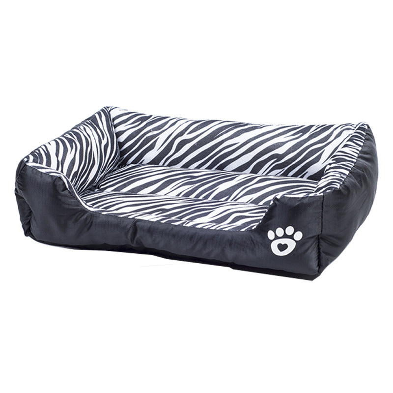 KFX-0961085 Pet Cotton Nest with Animal Patterns - Short Plush Dog Kennel in Leopard, Deer, and Zebra Designs, Available in S, M, L Sizes