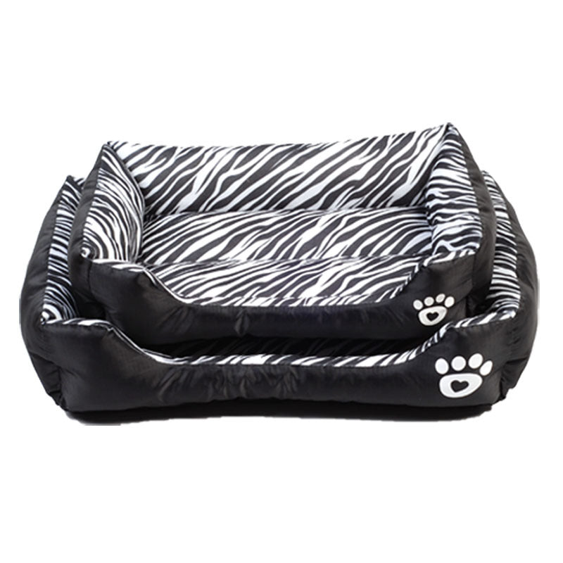 KFX-0961085 Pet Cotton Nest with Animal Patterns - Short Plush Dog Kennel in Leopard, Deer, and Zebra Designs, Available in S, M, L Sizes