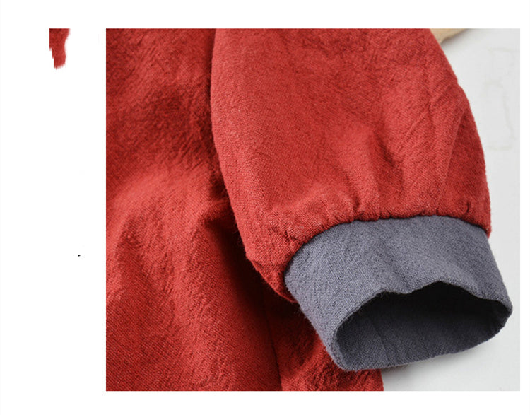 KFX-0961597 Chinese Style Hanfu Vest for Pets - Cotton Fabric in Red and Gray, Sizes XS to XL
