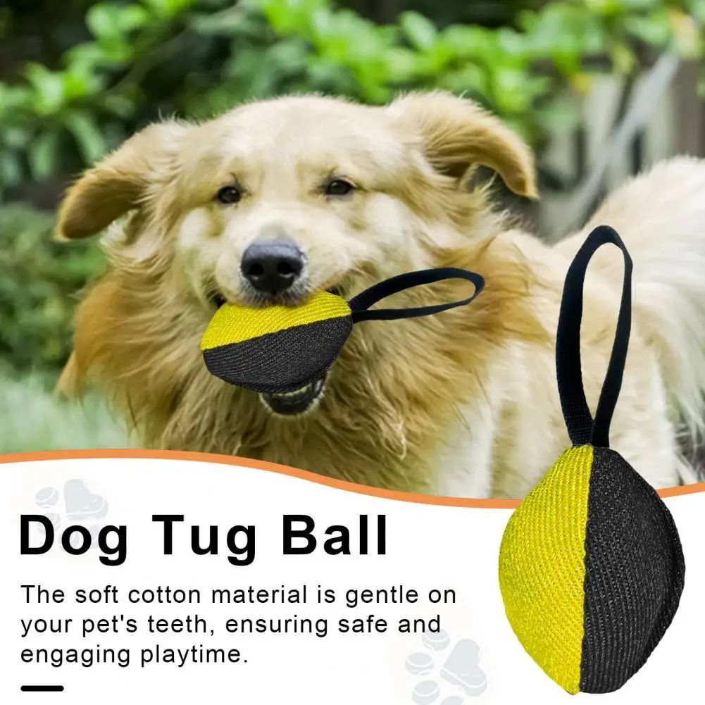 KFX-0961853 Durable Linen Tug Toy with T-Shaped Pull Tab for Interactive Dog Training and Agility Development