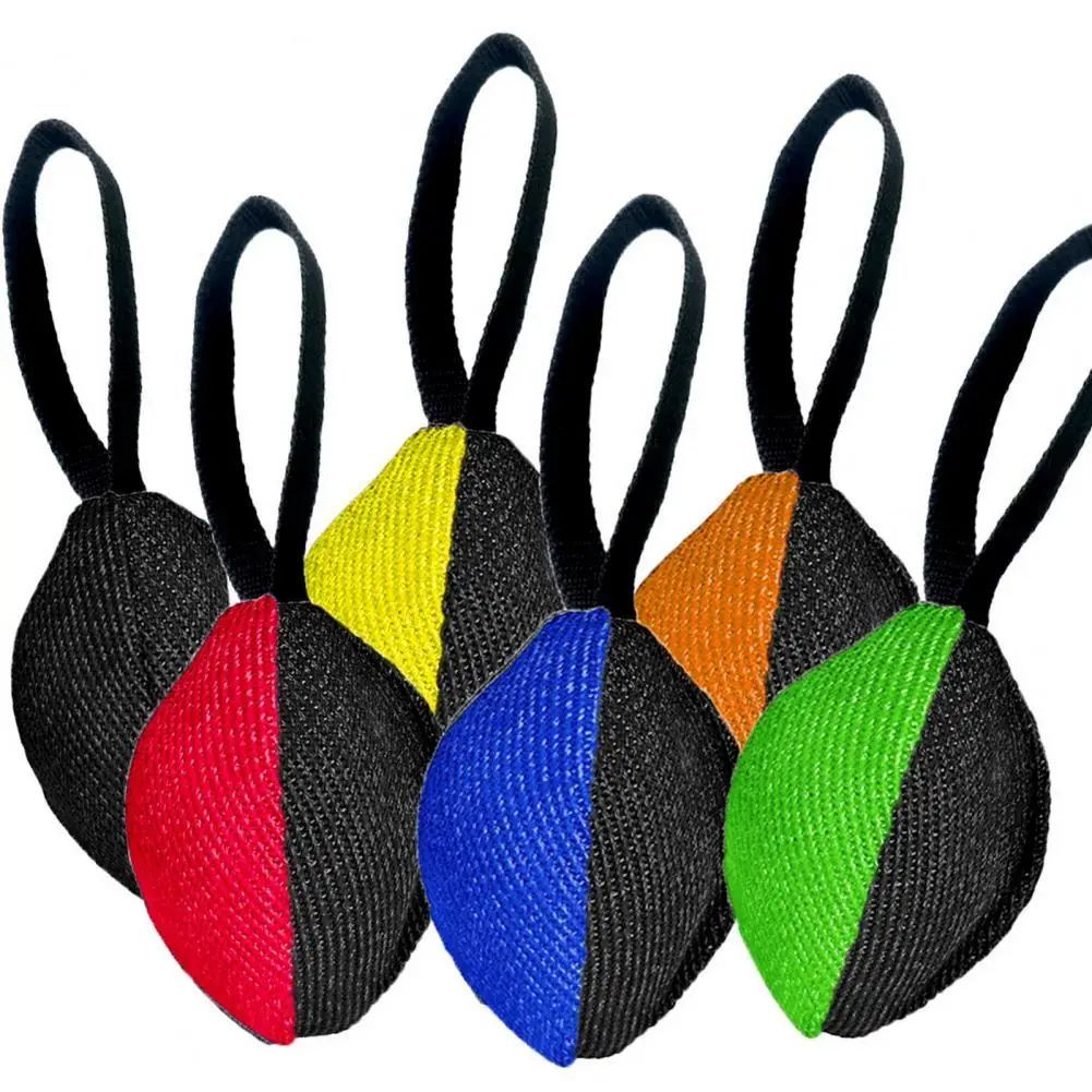 KFX-0961853 Durable Linen Tug Toy with T-Shaped Pull Tab for Interactive Dog Training and Agility Development