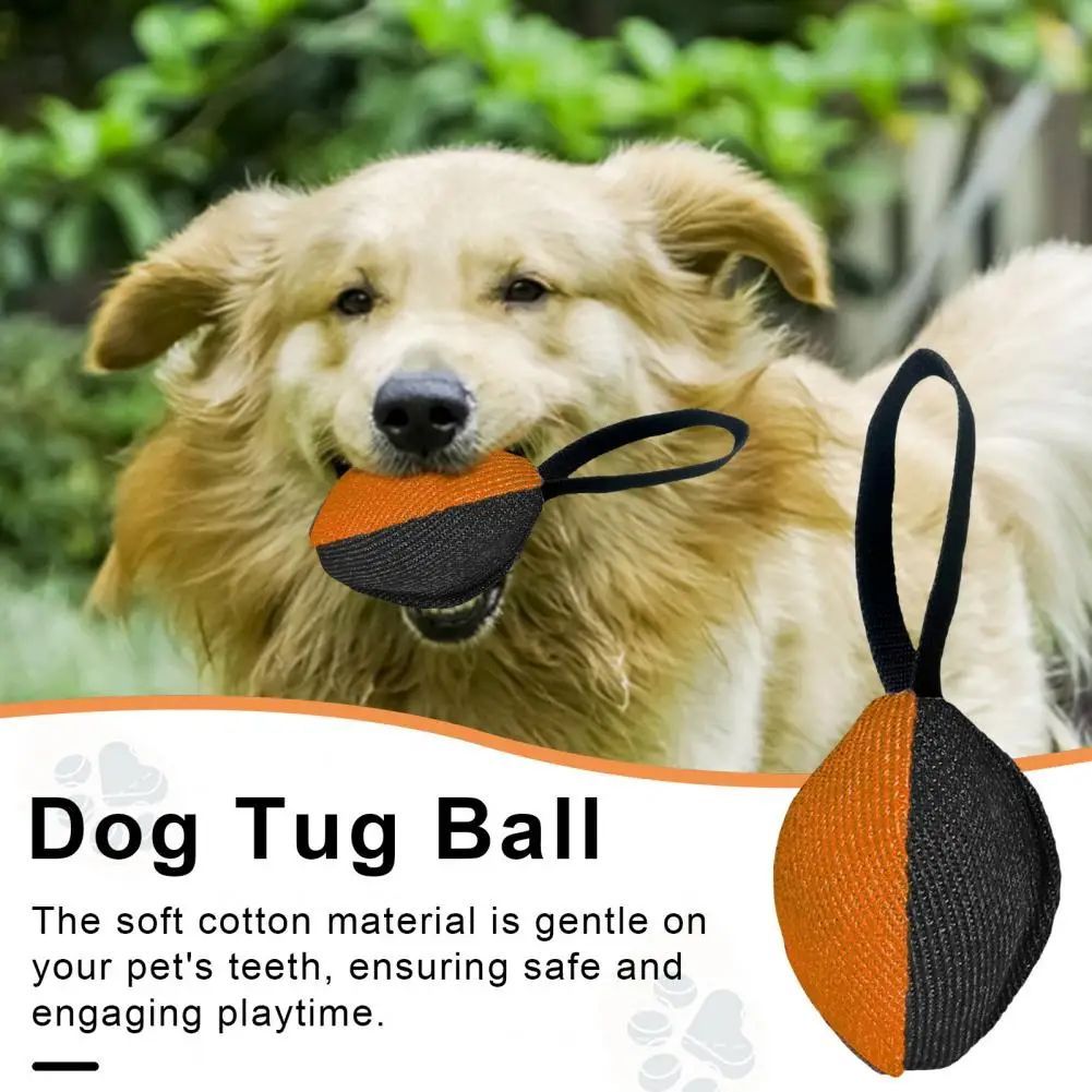 KFX-0961853 Durable Linen Tug Toy with T-Shaped Pull Tab for Interactive Dog Training and Agility Development