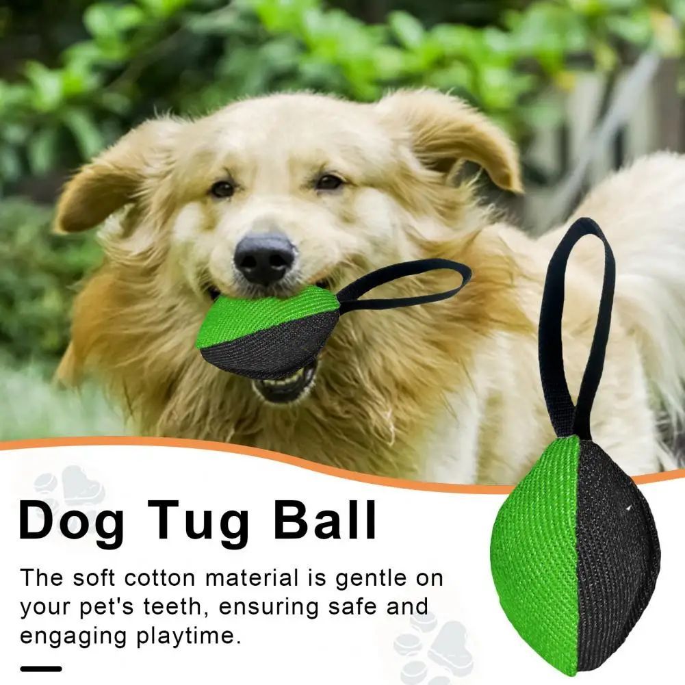 KFX-0961853 Durable Linen Tug Toy with T-Shaped Pull Tab for Interactive Dog Training and Agility Development