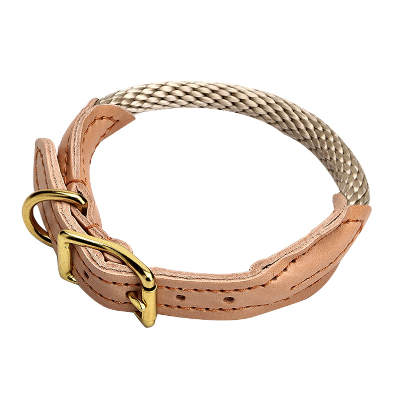 KFX-0963005 Adjustable Cowhide Dog Collar with Nylon Design - Multiple Sizes Available