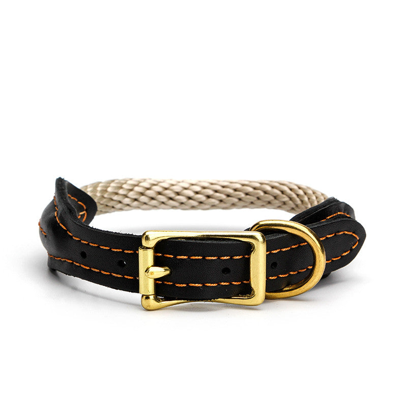 KFX-0963005 Adjustable Cowhide Dog Collar with Nylon Design - Multiple Sizes Available