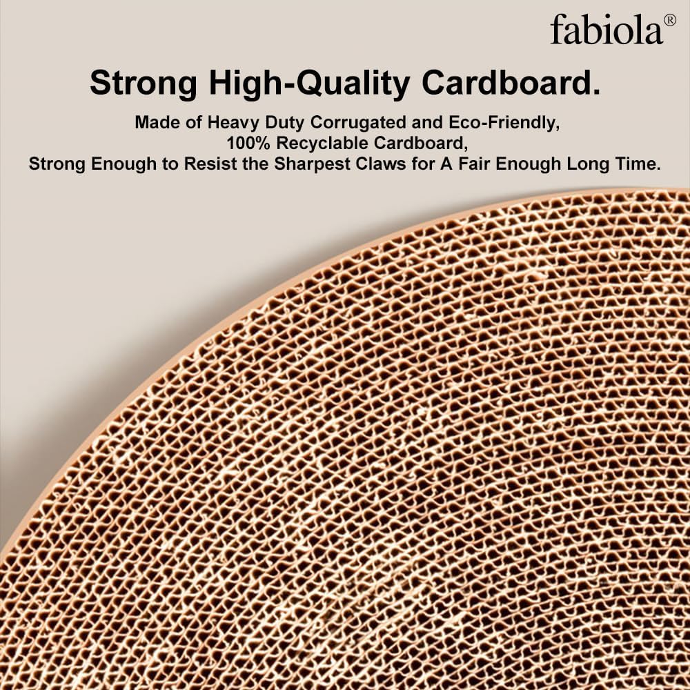 KFX-0964285 Large Cat Scratching Board with Track and Plush Ball - Eco-Friendly Cardboard Scratcher for Indoor Cats