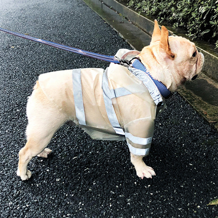 KFX-0965181 Transparent Reflective Waterproof Dog Raincoat for Small to Medium Breeds