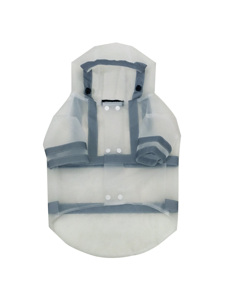 KFX-0965181 Transparent Reflective Waterproof Dog Raincoat for Small to Medium Breeds