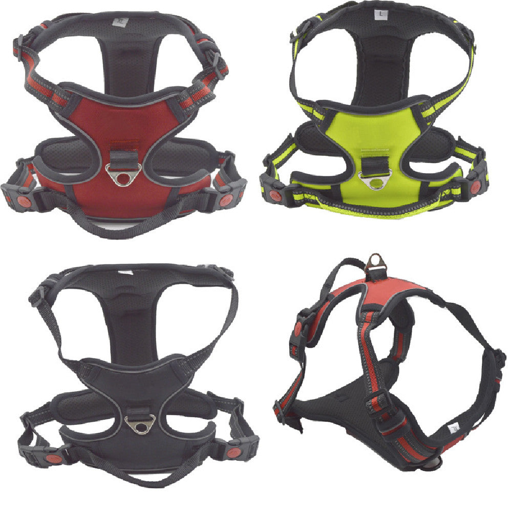 KFX-0966077 Adjustable Pet Traction Rope Chest Strap in Black, Red, Green – Available in M, L, XL, XXL