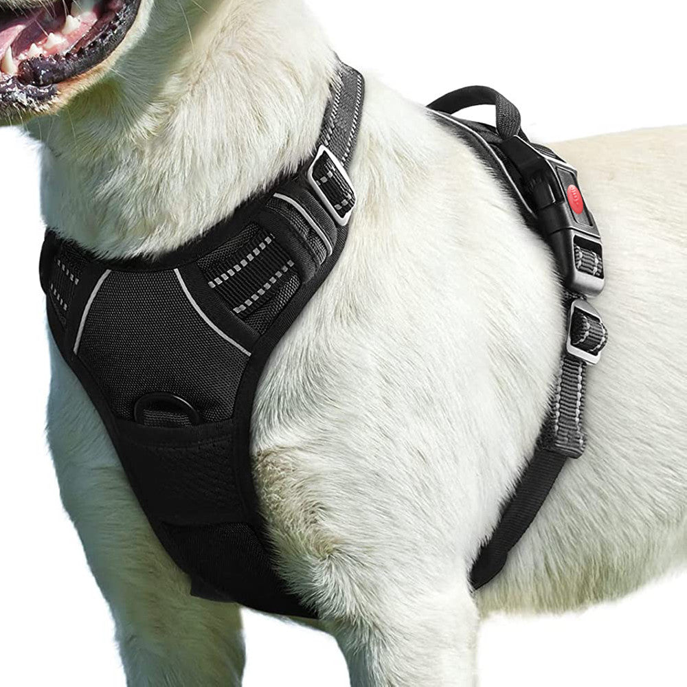 KFX-0966077 Adjustable Pet Traction Rope Chest Strap in Black, Red, Green – Available in M, L, XL, XXL