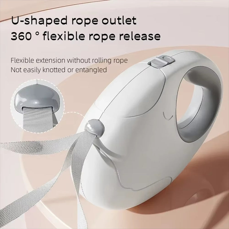 KFX-0966589 Retractable Dog Leash for Small to Medium Pets, Nylon Rope, Comfortable Grip, Extends Up to 16.4 Feet