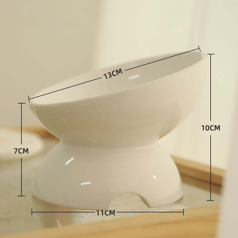 KFX-0966973 Ceramic Cat Bowl with Oblique Design for Comfortable Feeding and Water Access