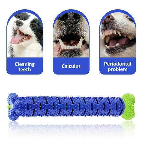KFX-0968253 Dog Chew Toy & Toothbrush Stick for Dental Care, Silicone Molar Cleaner with Treat Dispenser, 25cm