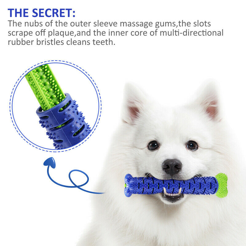 KFX-0968253 Dog Chew Toy & Toothbrush Stick for Dental Care, Silicone Molar Cleaner with Treat Dispenser, 25cm