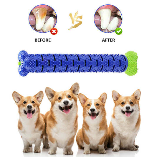 KFX-0968253 Dog Chew Toy & Toothbrush Stick for Dental Care, Silicone Molar Cleaner with Treat Dispenser, 25cm