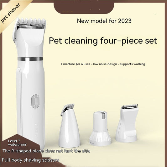 KFX-0970557 4 In 1 Electric Pet Shaver with USB Charging and 4 Attachments for Grooming